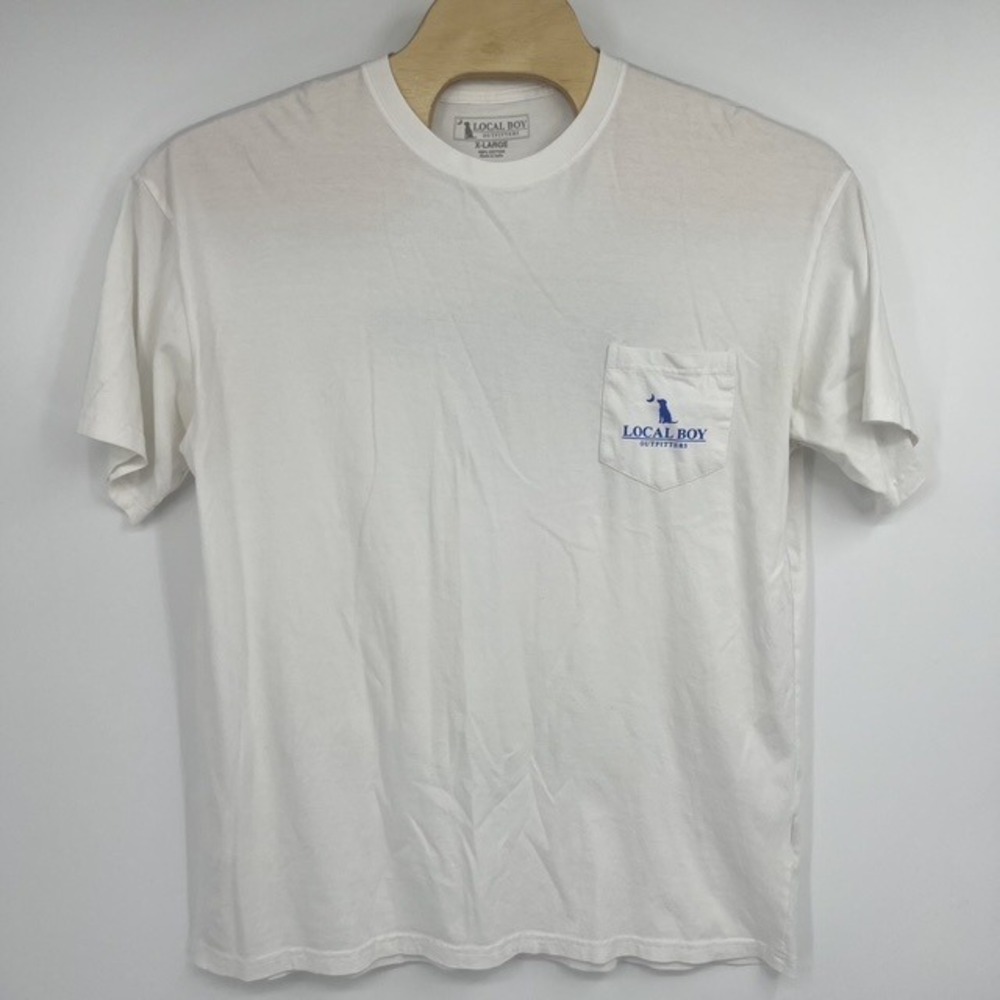 Local Boy Outfitters Mens White Mallard Duck Graphic Pocket Cotton T-Shirt XL